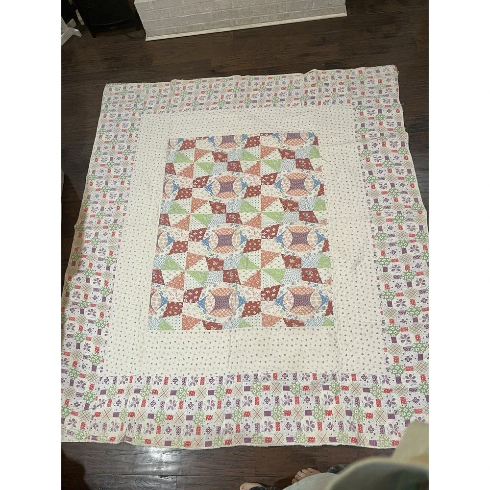 Vtg Handmade Quilt 74x86